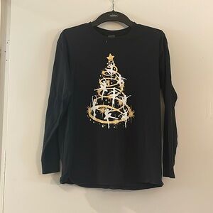 Youth large black long sleeve Christmas shirt